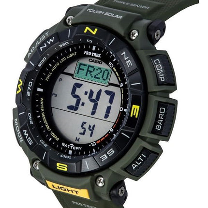 Casio Pro Trek digitaalinen vihreä biopohjainen hartsihihna, kestävä aurinko PRG-340-3 100M miesten kello