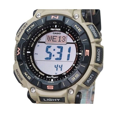 Casio ProTrek Climber Line digitaalinen beige silikoniranneke, kestävä solar PRG-340SC-5 100M miesten kello