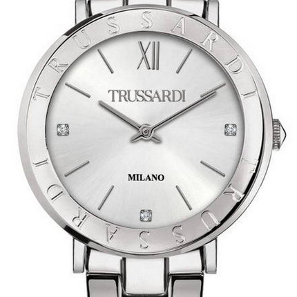 Trussardi T-Vision Crystal Accents ruostumattomasta teräksestä valmistettu kvartsi R2453115508 naisten kello