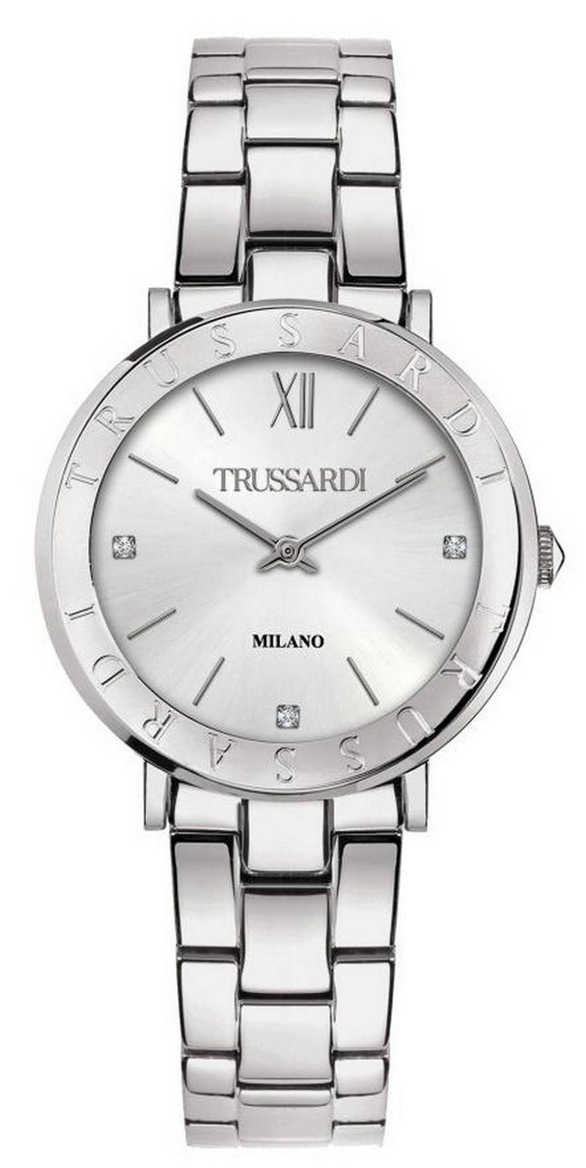 Trussardi T-Vision Crystal Accents ruostumattomasta teräksestä valmistettu kvartsi R2453115508 naisten kello