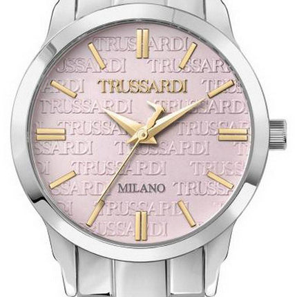 Trussardi T-Bent vaaleanpunainen ruostumaton teräs kellotaulu kvartsi R2453141508 naisten kello