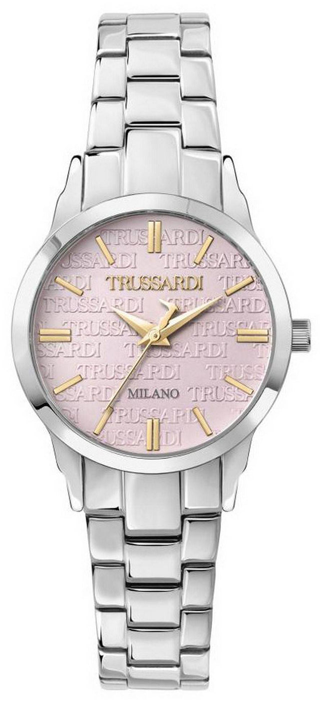 Trussardi T-Bent vaaleanpunainen ruostumaton teräs kellotaulu kvartsi R2453141508 naisten kello