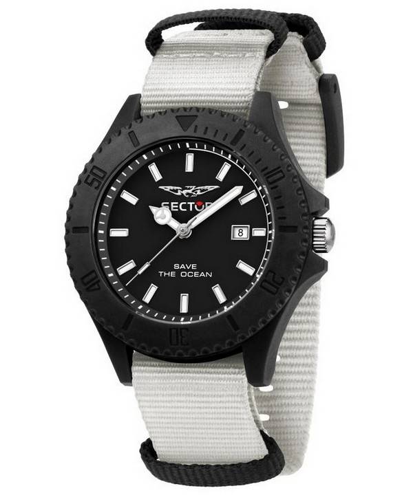 Sector Save The Ocean Black Sunray Dial Quartz R3251539003 miesten kello