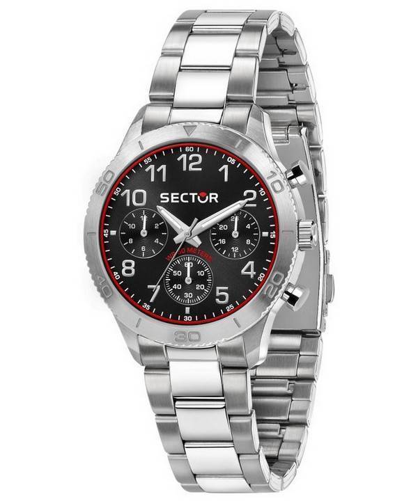 Sector 270 Chronograph Black Sunray kellotaulu ruostumattomasta teräksestä kvartsi R3253578017 miesten kello