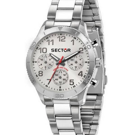 Sector 270 Chronograph valkoinen hopea kellotaulu ruostumaton teräs kvartsi R3253578019 miesten kello