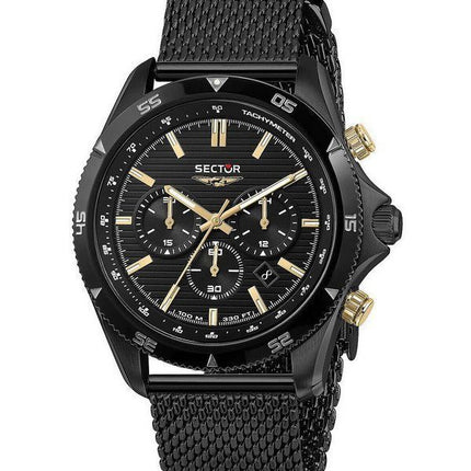 Sector 650 Chronograph ruostumaton teräs musta kellotaulu kvartsi R3273631005 100M miesten kello