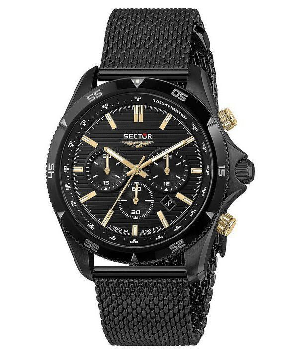 Sector 650 Chronograph ruostumaton teräs musta kellotaulu kvartsi R3273631005 100M miesten kello