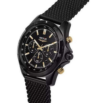 Sector 650 Chronograph ruostumaton teräs musta kellotaulu kvartsi R3273631005 100M miesten kello