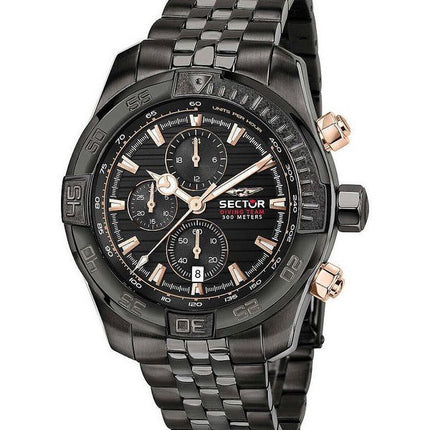 Sector Diving Team Chronograph Black Dial Quartz Diver&#39,s R3273635003 300M miesten kello