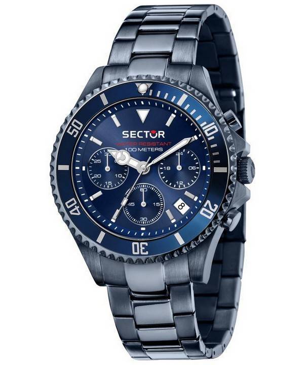 Sector 230 Chronograph tummansininen kellotaulu ruostumaton teräskvartsi R3273661026 100M miesten kello