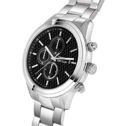 Sector 670 Chronograph ruostumaton teräs musta kellotaulu kvartsi R3273740002 miesten kello