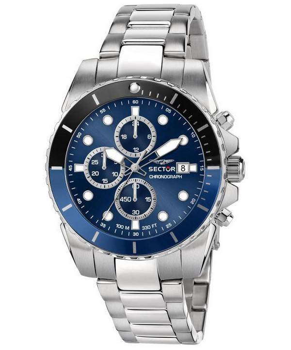 Sector 450 Chronograph Blue Sunray kellotaulu ruostumattomasta teräksestä kvartsi R3273776003 100M miesten kello