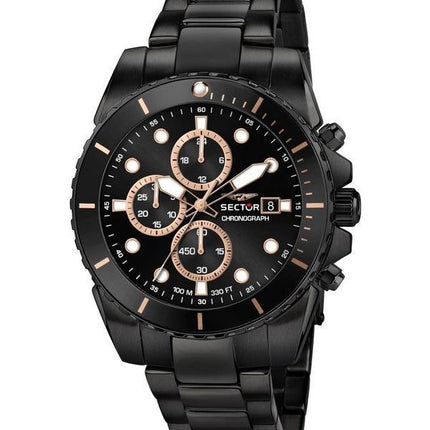 Sector 450 Chronograph ruostumaton teräs musta kellotaulu kvartsi R3273776005 100M miesten kello