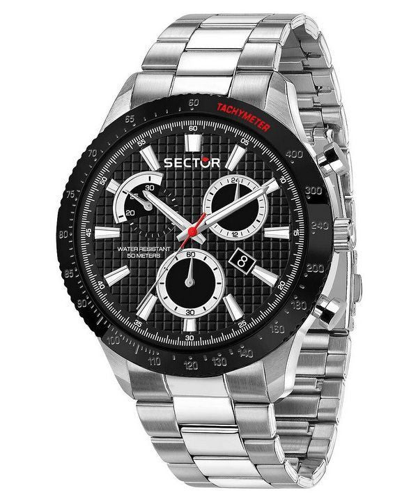 Sector 270 Chronograph ruostumaton teräs musta kellotaulu kvartsi R3273778002 miesten kello