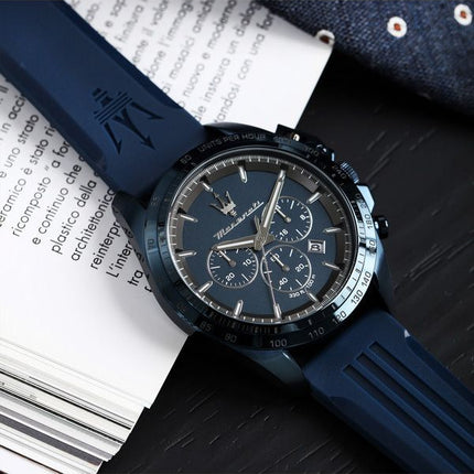 Maserati Traguardo Limited Edition Chronograph kumihihna sininen kellotaulu Quartz R8871612042 100M miesten kello