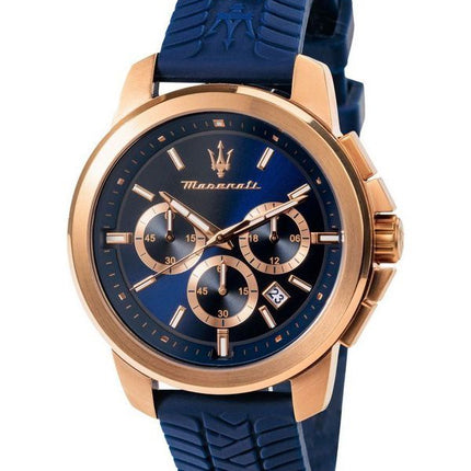 Maserati Successo Lifestyle Chronograph kumihihna sininen kellotaulu kvartsi R8871621034 miesten kello