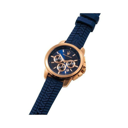 Maserati Successo Lifestyle Chronograph kumihihna sininen kellotaulu kvartsi R8871621034 miesten kello