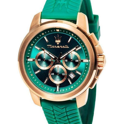 Maserati Successo Lifestyle Chronograph kumihihna vihreä kellotaulu kvartsi R8871621038 miesten kello