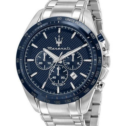 Maserati Traguardo Chronograph ruostumaton teräs sininen kellotaulu kvartsi R8873612043 100M miesten kello