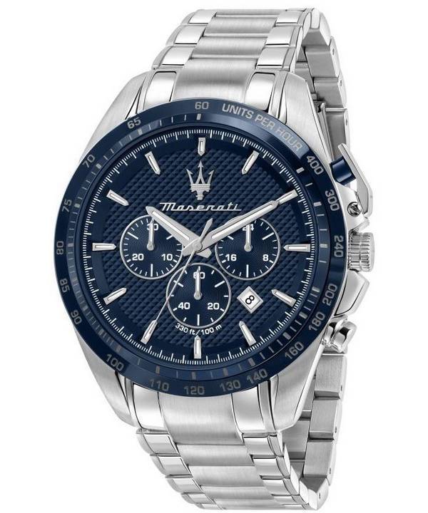 Maserati Traguardo Chronograph ruostumaton teräs sininen kellotaulu kvartsi R8873612043 100M miesten kello