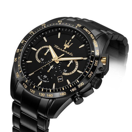 Maserati Traguardo Limited Edition Chronograph ruostumaton teräs musta kellotaulu kvartsi R8873612051 100M miesten kello