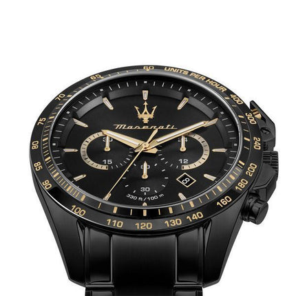 Maserati Traguardo Limited Edition Chronograph ruostumaton teräs musta kellotaulu kvartsi R8873612051 100M miesten kello