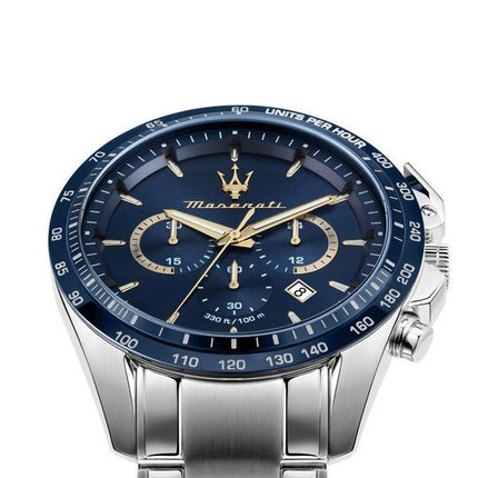 Maserati Traguardo Limited Edition Chronograph ruostumaton teräs sininen kellotaulu kvartsi R8873612052 100M miesten kello