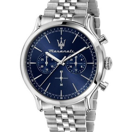 Maserati Epoca Chronograph ruostumaton teräs sininen kellotaulu kvartsi R8873618024 100M miesten kello