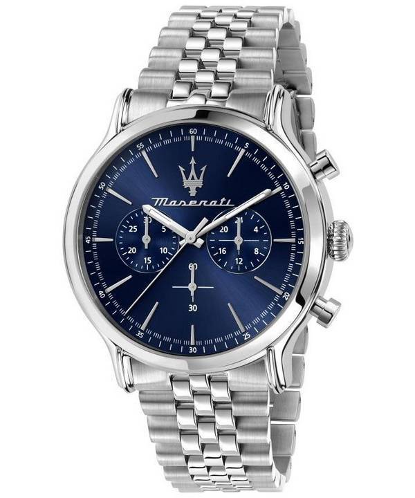 Maserati Epoca Chronograph ruostumaton teräs sininen kellotaulu kvartsi R8873618024 100M miesten kello