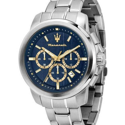 Maserati Successo Chronograph ruostumaton teräs sininen kellotaulu kvartsi R8873621038 miesten kello