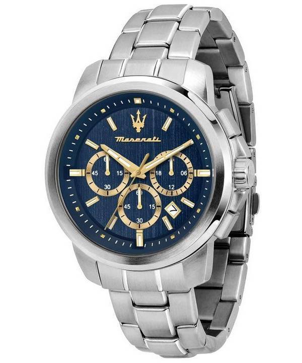 Maserati Successo Chronograph ruostumaton teräs sininen kellotaulu kvartsi R8873621038 miesten kello