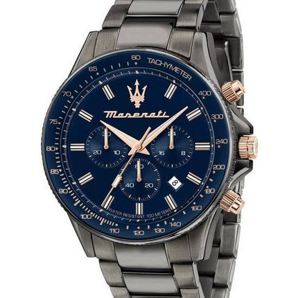 Maserati Sfida Chronograph ruostumaton teräs sininen kellotaulu kvartsi R8873640001 100M miesten kello