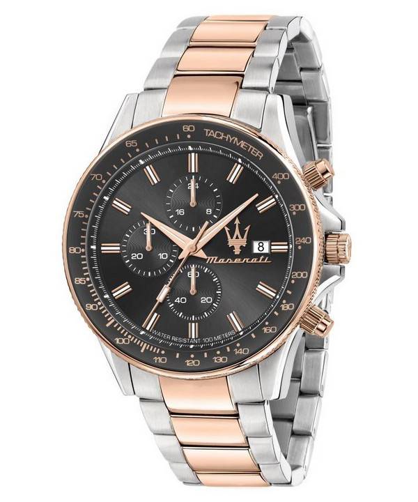 Maserati Sfida Chronograph ruskea kellotaulu kvartsi R8873640014 100M miesten kello