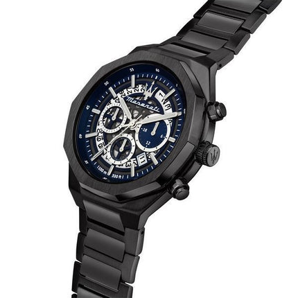 Maserati Stile Chronograph ruostumaton teräs sininen luuranko kellotaulu Quartz R8873642012 100M miesten kello