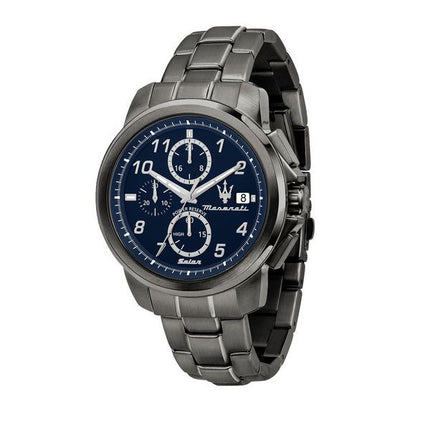 Maserati Successo Limited Edition Chronograph ruostumaton teräs sininen kellotaulu Solar R8873645006 miesten kello