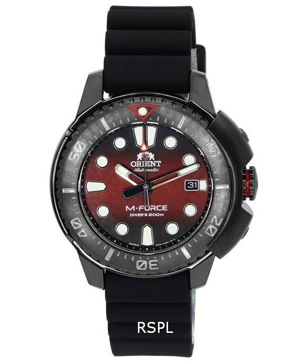 Orient M-Force Limited Edition Red Dial automaattinen sukeltaja RA-AC0L09R00B 200M miesten kello