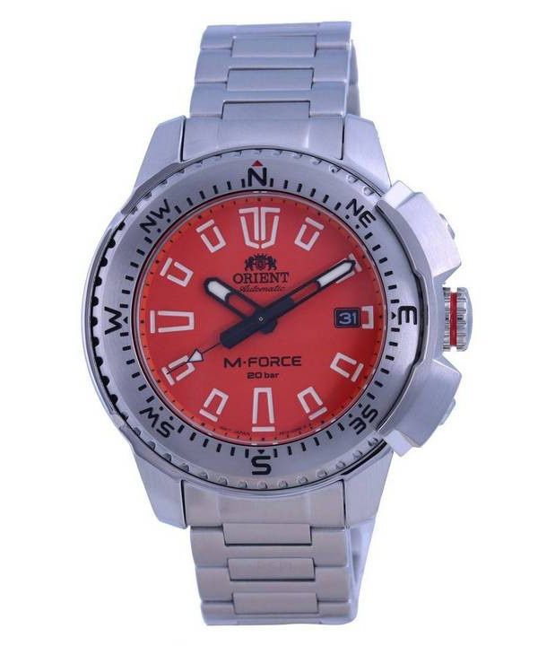 Orient M-Force Orange Dial ruostumaton teräs automaattinen sukeltaja RA-AC0N02Y10B 200M miesten kello