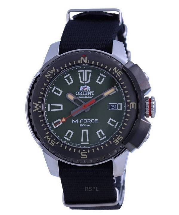 Orient M-Force Green Dial ruostumaton teräs automaattinen sukeltaja RA-AC0N03E10B 200M miesten kello