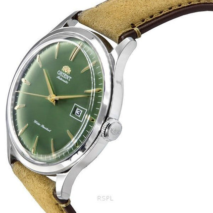 Orient Bambino Version 4 nahkahihna, vihreä kellotaulu, automaattinen RA-AC0P01E10B miesten kello