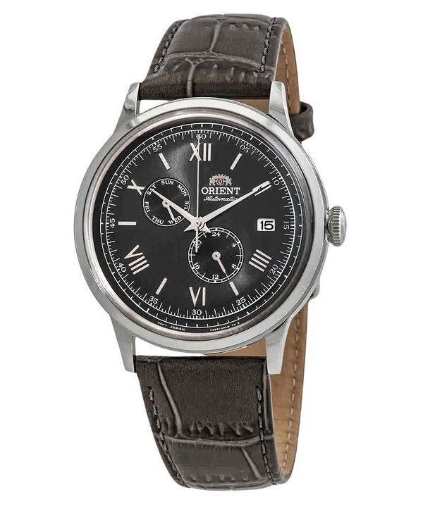 Orient Bambino Version 8 Klassinen nahkaranneke harmaa kellotaulu automaattinen RA-AK0704N10B miesten kello