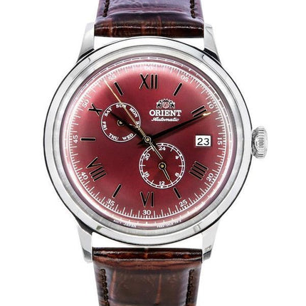 Orient Bambino GMT Version 8 nahkahihna punainen kellotaulu automaattinen RA-AK0705R10B RA-AK0705R30B miesten kello