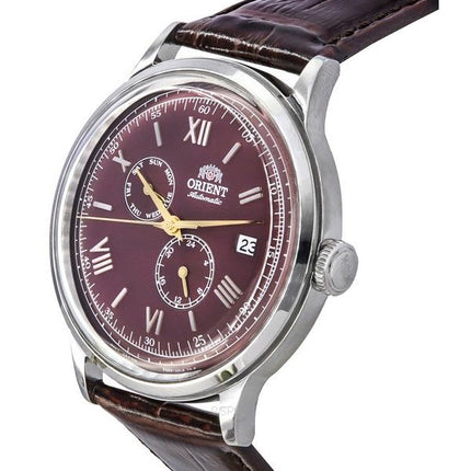 Orient Bambino GMT Version 8 nahkahihna punainen kellotaulu automaattinen RA-AK0705R10B RA-AK0705R30B miesten kello