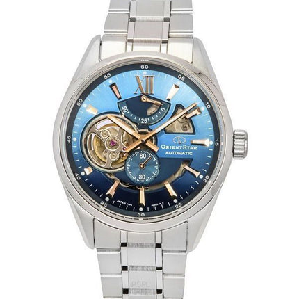 Orient Star Contemporary Limited Edition Open Heart Blue kellotaulu RE-AV0122L00B 100M Miesten kello lisähihnalla