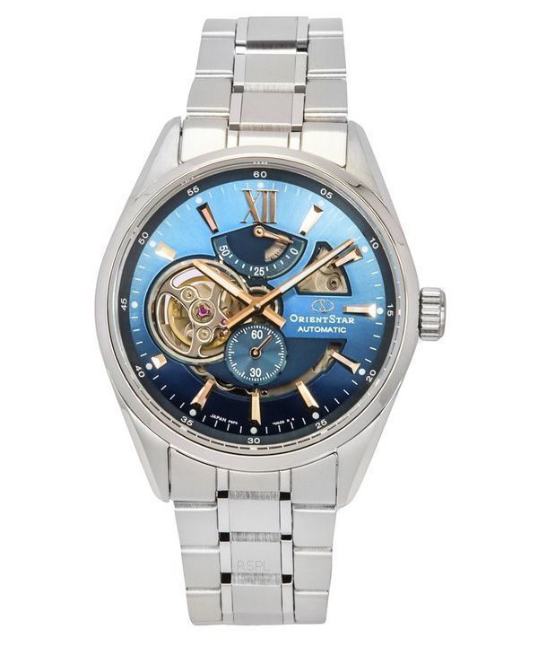 Orient Star Contemporary Limited Edition Open Heart Blue kellotaulu RE-AV0122L00B 100M Miesten kello lisähihnalla