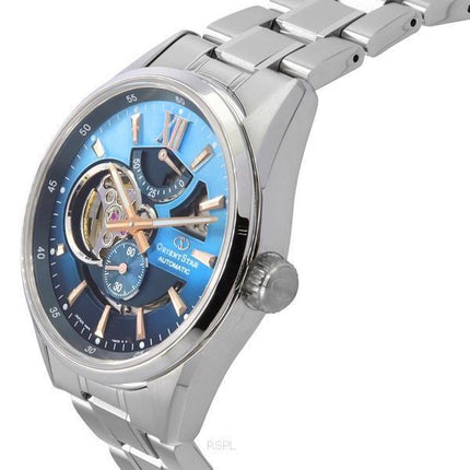 Orient Star Contemporary Limited Edition Open Heart Blue kellotaulu RE-AV0122L00B 100M Miesten kello lisähihnalla