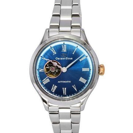 Orient Star Classic Limited Edition Open Heart Blue kellotaulu RE-ND0019L00B Naisten kello lisähihnalla