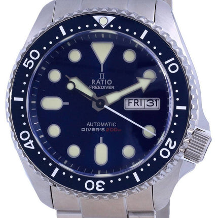 Suhde FreeDiver Blue Dial ruostumaton teräs automaattinen RTA102 200M miesten kello