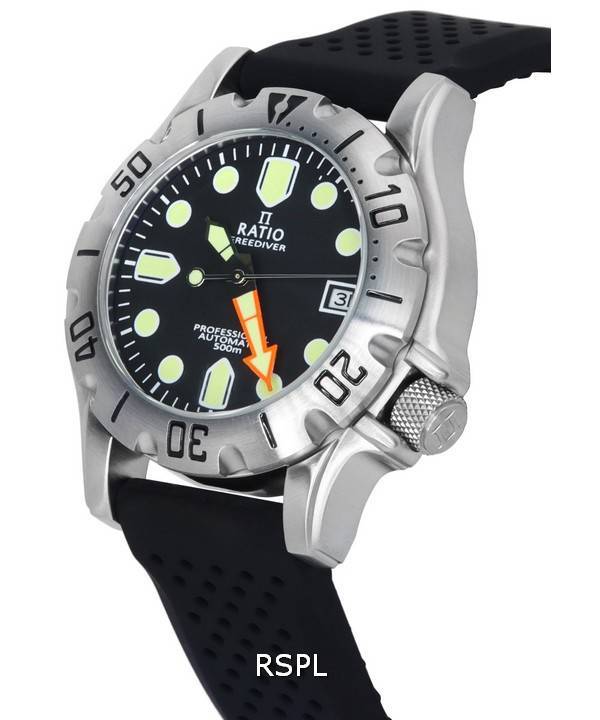 Ratio FreeDiver Professional Sapphire musta kellotaulu automaattinen RTF009 500M miesten kello