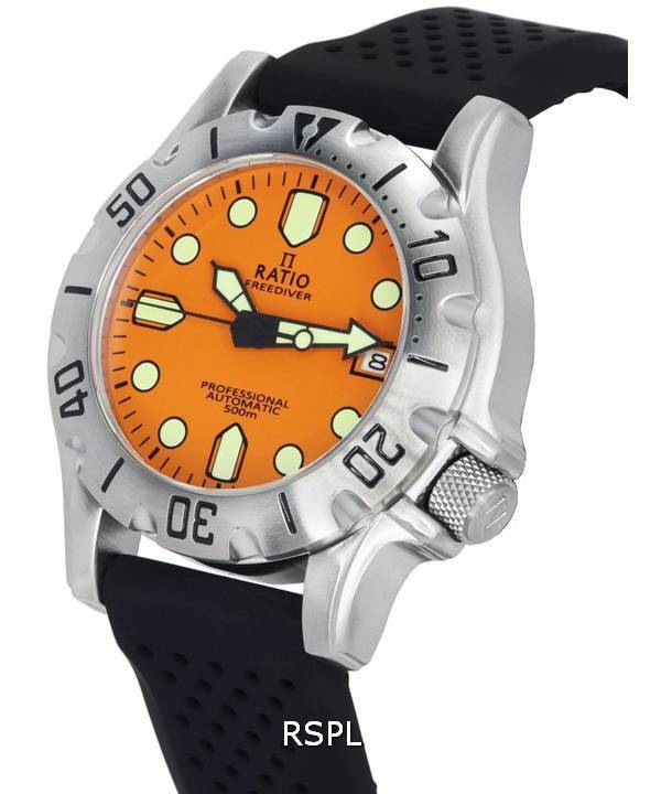 Ratio FreeDiver Professional Sapphire Oranssi Kellotaulu Automaattinen RTF011 500M Miesten kello