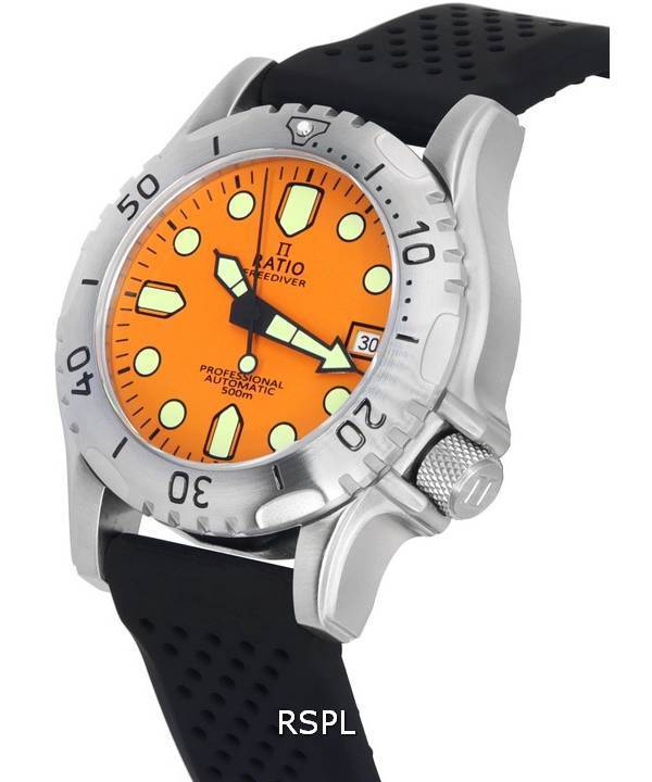 Ratio FreeDiver Professional Sapphire Oranssi Kellotaulu Automaattinen RTF017 500M Miesten kello